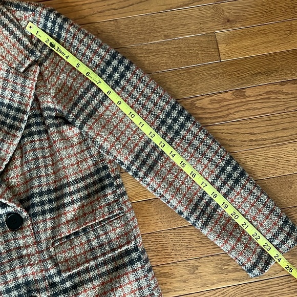 Wonderful Retro Plaid Wool-Blend Coat Size Small - Picture 5 of 16
